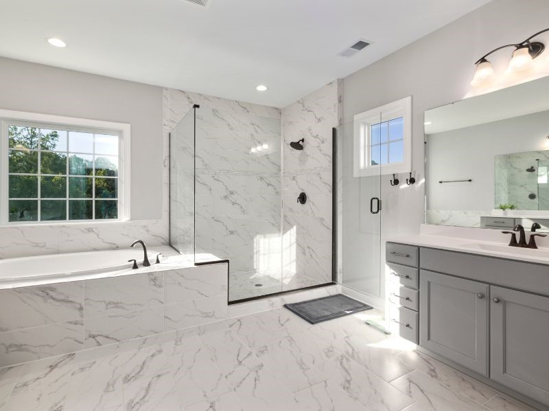 Modern bathrooms in white color